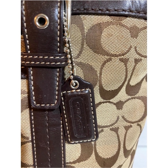 Coach Brown Signature print canvas Tote Bag - Picture 6 of 10